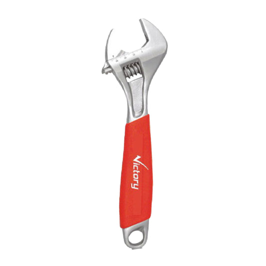 Victory Adjustable Wrench – Smooth Red Handle & Silver Metal Jaw – Durable Angled Design for Precision Grip