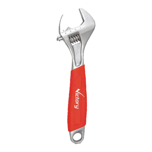 Victory Adjustable Wrench Spanner 12 inch – Smooth Red Handle & Silver Metal Jaw – Durable Angled Design for Precision Grip