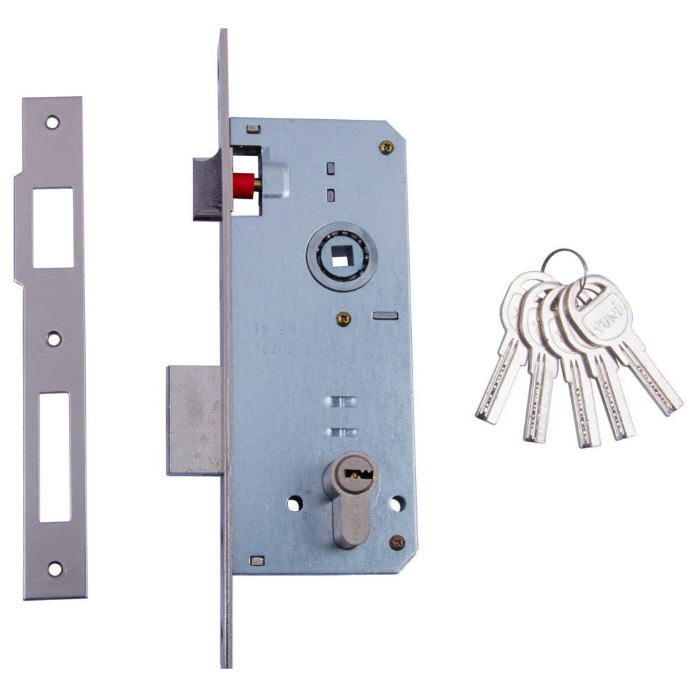 DOOR LOCK YUNI 45MM 5COM.KEY NICKEL قفل باب يوني 45 ملم 5COM.مفتاح نيكل