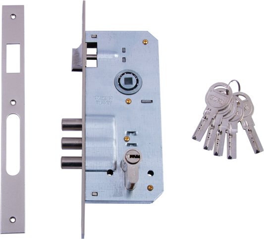 DOOR LOCK YUNI 3MR COM.KEY NICKEL قفل باب يوني 3MR COM.مفتاح نيكل