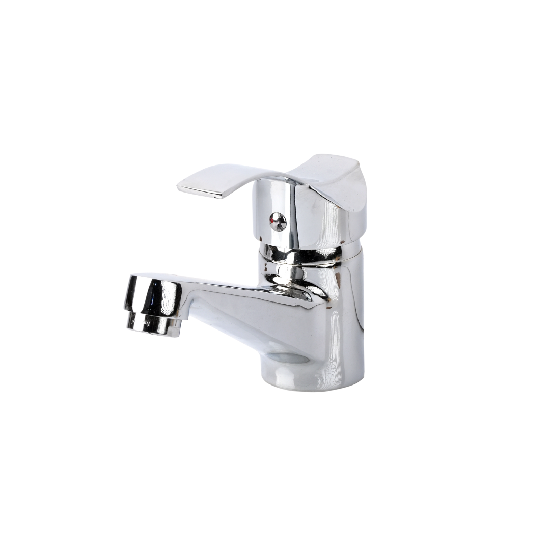 Chrome Faucet Against A Clean White Background, Showcasing Modern Design And Sleek Finish For Contemporary Kitchens.