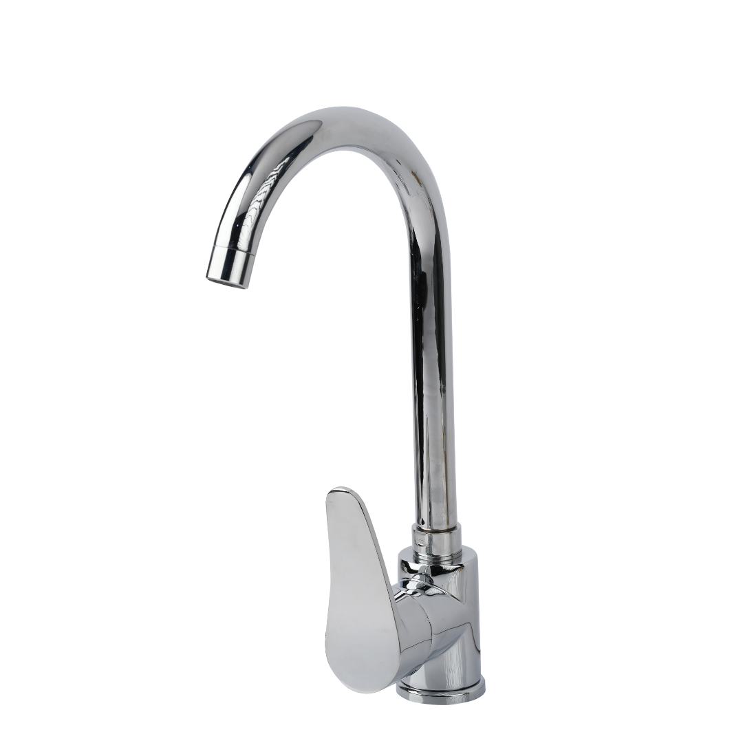 Chrome Faucet - Single-Handle Mixer Tap for Kitchen or Bathroom